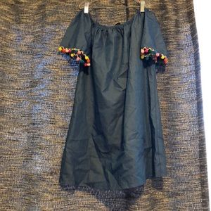 Pom pom off the shoulder dress